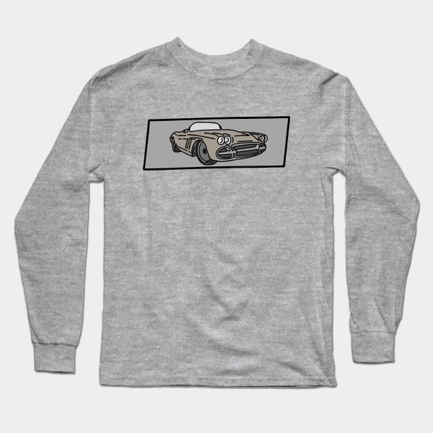 retro vintage automotive car illustration Long Sleeve T-Shirt by fokaction